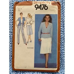 Simplicity 9476 suit blazer skirt pant pattern